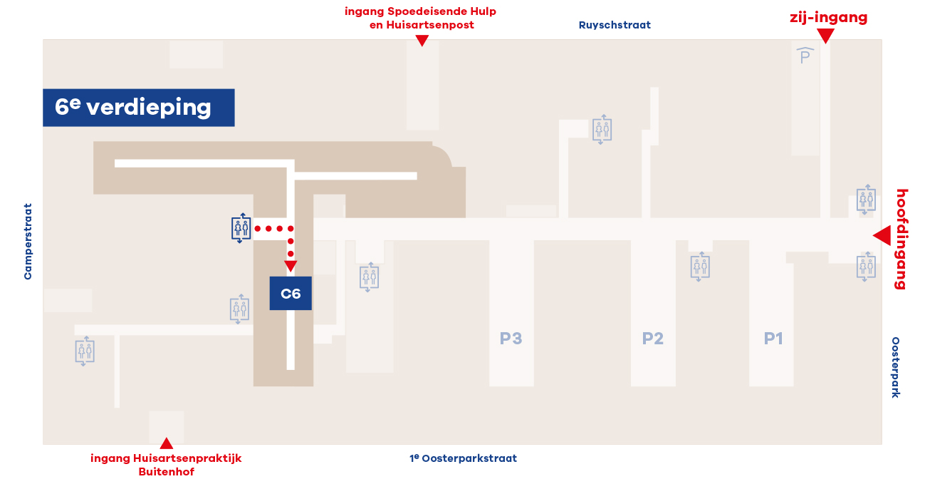 Verpleegafdeling Medisch Psychiatrische Unit (MPU) Oost C6 zesde verdieping